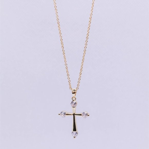 Gold Plated Double Fair Goth Pendants Necklace - Picture 7 of 8